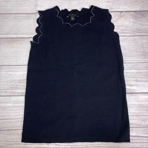 Ann Taylor Scallop Trim Sweater Shell Too